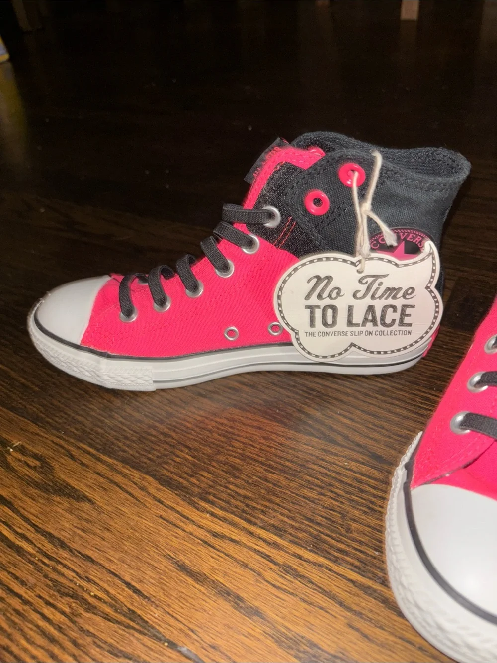 Converse Kids Pink and Black High-Top Sneakers